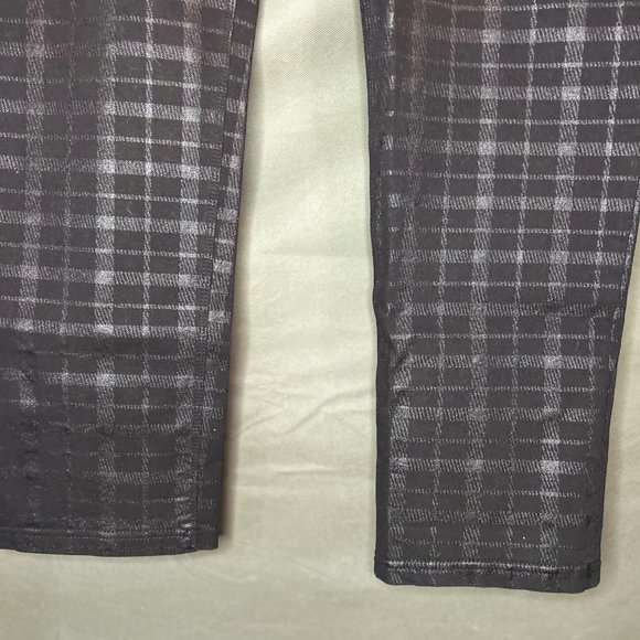 Black Checkered Holographic Pants Petite XL - Picture 2 of 4
